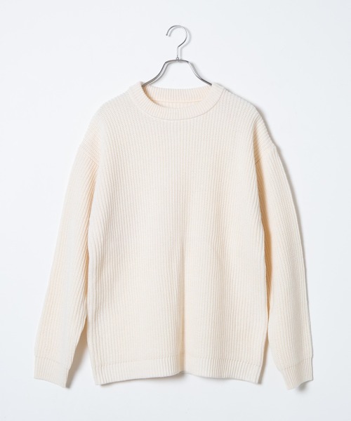 WEGO（ウィゴー）の「WEGO/ドロップショルダーアゼアミセーター（ニット/セーター・メンズ・ホワイト/ブラック/ブルー系その他/ベージュ・LARGE/MEDIUM）」の18枚目の写真