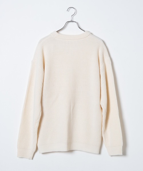 WEGO（ウィゴー）の「WEGO/ドロップショルダーアゼアミセーター（ニット/セーター・メンズ・ホワイト/ブラック/ブルー系その他/ベージュ・LARGE/MEDIUM）」の19枚目の写真