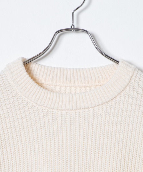 WEGO（ウィゴー）の「WEGO/ドロップショルダーアゼアミセーター（ニット/セーター・メンズ・ホワイト/ブラック/ブルー系その他/ベージュ・LARGE/MEDIUM）」の20枚目の写真