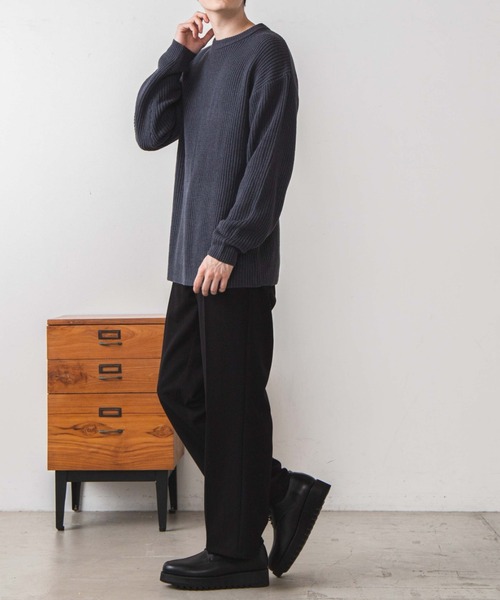 WEGO（ウィゴー）の「WEGO/ドロップショルダーアゼアミセーター（ニット/セーター・メンズ・ホワイト/ブラック/ブルー系その他/ベージュ・LARGE/MEDIUM）」の10枚目の写真