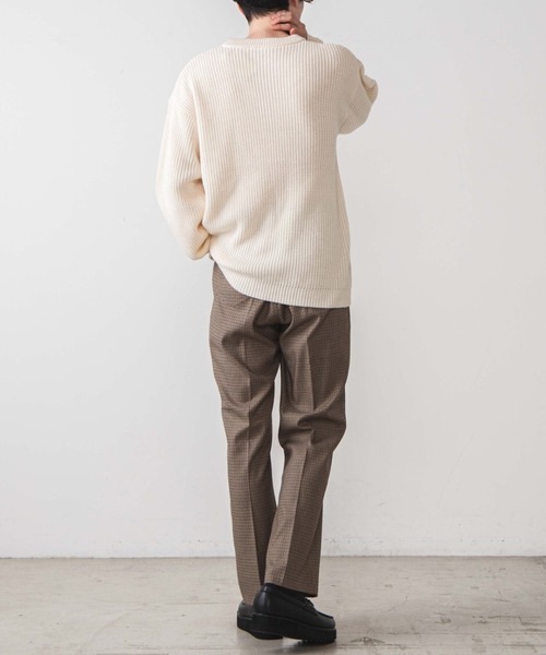 WEGO（ウィゴー）の「WEGO/ドロップショルダーアゼアミセーター（ニット/セーター・メンズ・ホワイト/ブラック/ブルー系その他/ベージュ・LARGE/MEDIUM）」の8枚目の写真