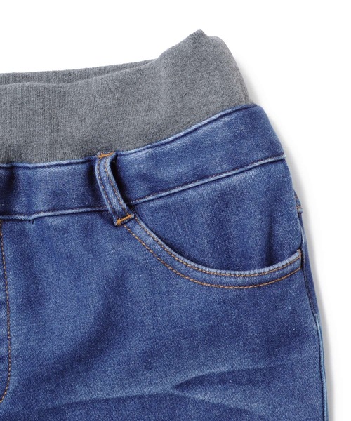 GLAZOS（グラソス）の「[スリム]裏ベロアデニム・ウエストリブパンツ（デニムパンツ・キッズ・インディゴブルー/ブルー・130cm/140cm/150cm/160cm/170cm）」の11枚目の写真