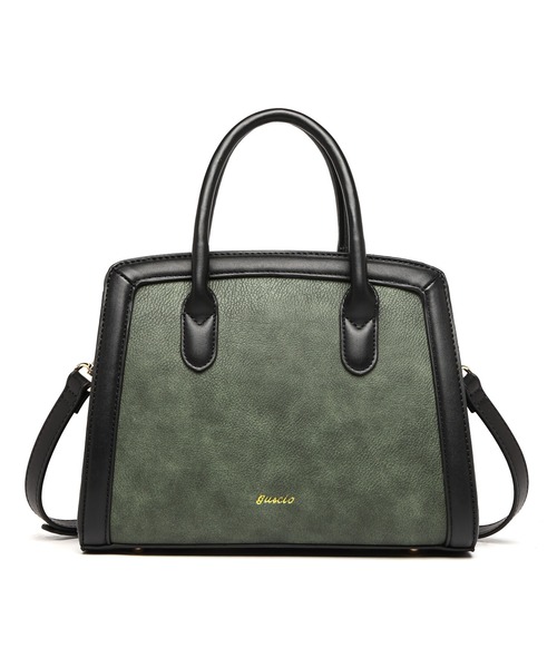 GUSCIO(グッシオ)の「【グッシオベーシック】 台形ハンドバッグ 太パイピング 2WAY ショルダー(ハンドバッグ・レディース・ベージュ系その他/グリーン/ネイビー/キャメル/アイボリー/グレー・FREE)」の17枚目の写真