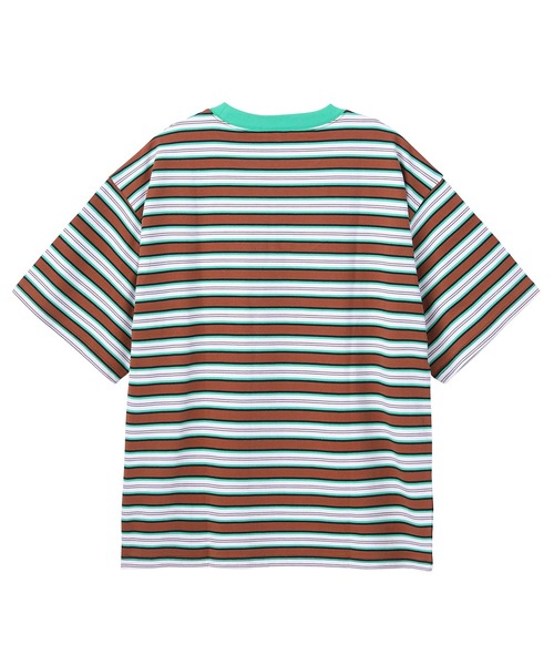 X-girl（エックスガール）の「STRIPED H/S TEE（Tシャツ/カットソー・レディース・ブラウン/ピンク/チャコール・S/M）」の10枚目の写真