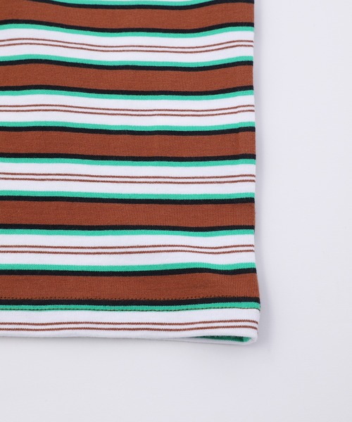 X-girl（エックスガール）の「STRIPED H/S TEE（Tシャツ/カットソー・レディース・ブラウン/ピンク/チャコール・S/M）」の14枚目の写真