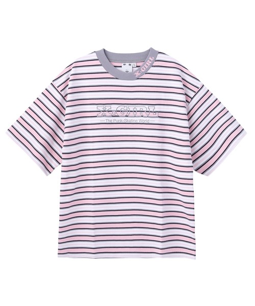 X-girl（エックスガール）の「STRIPED H/S TEE（Tシャツ/カットソー・レディース・ブラウン/ピンク/チャコール・S/M）」の17枚目の写真