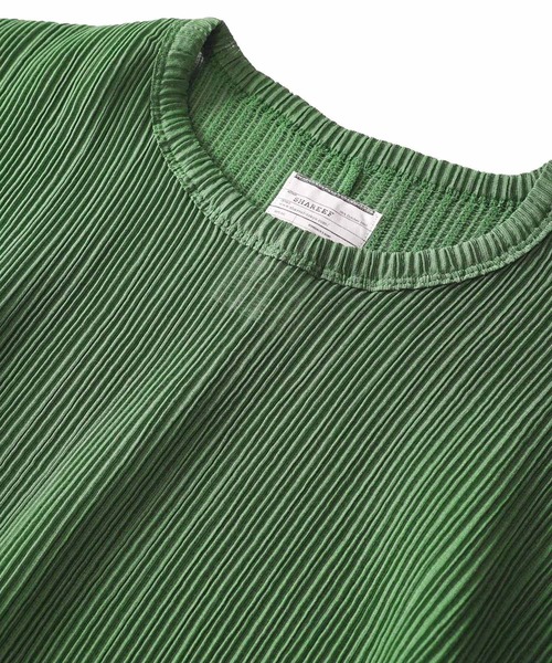 SHAREEF（シャリーフ）の「PLEATS DOLMAN S/S T（Tシャツ/カットソー・メンズ・ブラック/グリーン/ストライプ・1/2/3）」の19枚目の写真