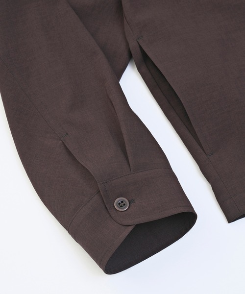 VICTIM（ヴィクティム）の「VICTIM ヴィクティム / NO COLLAR JACKET ビッグシルエットストレッチセットアップノーカラージャケット 撥水 防水 / VTM-22-J-016（ノーカラージャケット・メンズ・ネイビー/ブラウン・L/M）」の3枚目の写真