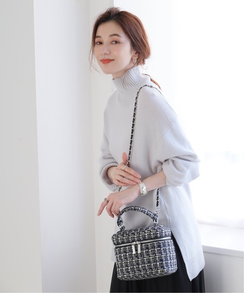 La TOTALITE（ラトータリテ）の「ツィード バニティ BAG（ハンドバッグ・レディース・ホワイト/ネイビー・FREE）」の5枚目の写真