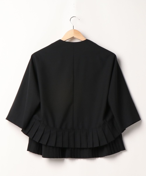 Ebonyivory（エボニーアイボリー）の「▲T/Wハイツイストストレッチプリーツコラージュジャケット（ノーカラージャケット・レディース・ブラック・FREE）」の20枚目の写真