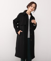 DRESKIP | ニット切替ステンカラ－コート(ステンカラーコート)