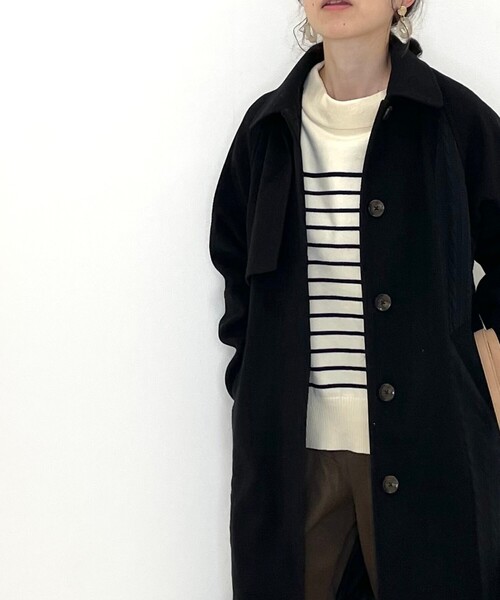 DRESKIP（ドレスキップ）の「◆ニット切替ステンカラ－コート（ステンカラーコート・レディース・ブラック/サンドベージュ/グレー系その他・02）」の16枚目の写真