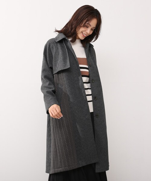 DRESKIP（ドレスキップ）の「◆ニット切替ステンカラ－コート（ステンカラーコート・レディース・ブラック/サンドベージュ/グレー系その他・02）」の21枚目の写真