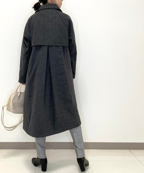 DRESKIP（ドレスキップ）の「◆ニット切替ステンカラ－コート（ステンカラーコート・レディース・ブラック/サンドベージュ/グレー系その他・02）」の17枚目の写真