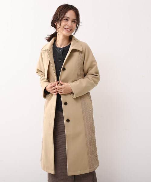 DRESKIP（ドレスキップ）の「◆ニット切替ステンカラ－コート（ステンカラーコート・レディース・ブラック/サンドベージュ/グレー系その他・02）」の22枚目の写真