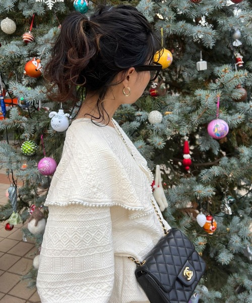 DONOBAN（ドノバン）の「パールカラージャガードトップス（スウェット・レディース・ブラック/ホワイト・F）」の8枚目の写真