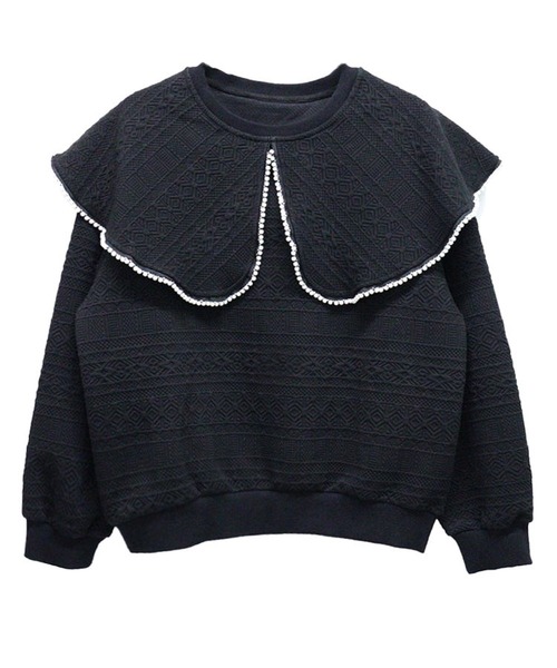DONOBAN（ドノバン）の「パールカラージャガードトップス（スウェット・レディース・ブラック/ホワイト・F）」の19枚目の写真