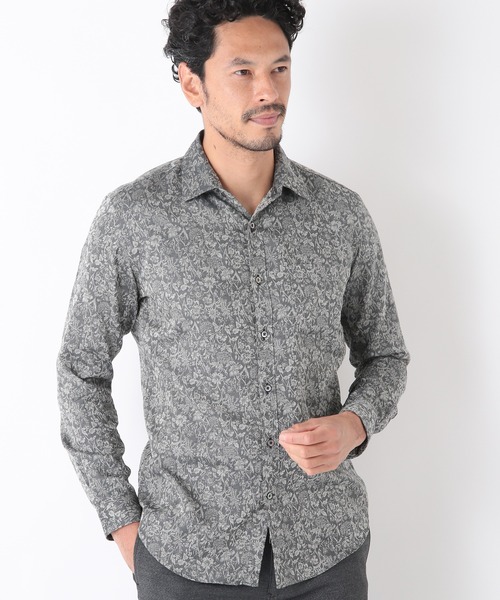 MEN'S BIGI（メンズビギ）の「＜LIBERTY(リバティ)＞バロック調フラワージャガードシャツ　made in japan（シャツ/ブラウス・メンズ・ブラック/ネイビー/グレー・01/02/03/04）」の5枚目の写真
