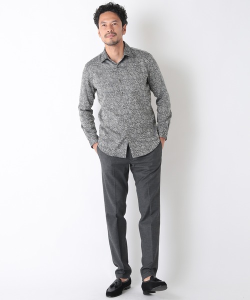 MEN'S BIGI（メンズビギ）の「＜LIBERTY(リバティ)＞バロック調フラワージャガードシャツ　made in japan（シャツ/ブラウス・メンズ・ブラック/ネイビー/グレー・01/02/03/04）」の8枚目の写真