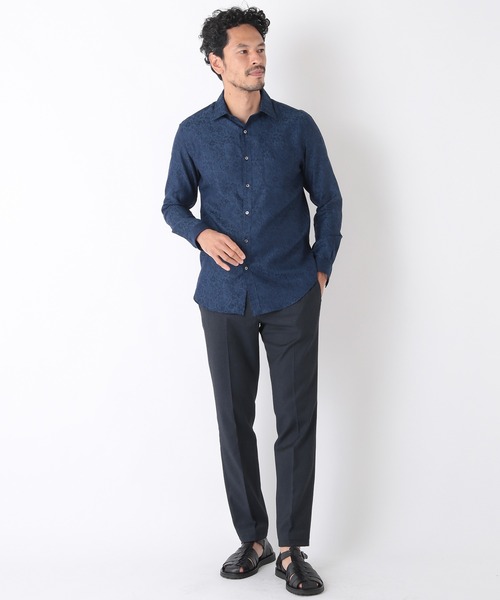 MEN'S BIGI（メンズビギ）の「＜LIBERTY(リバティ)＞バロック調フラワージャガードシャツ　made in japan（シャツ/ブラウス・メンズ・ブラック/ネイビー/グレー・01/02/03/04）」の9枚目の写真