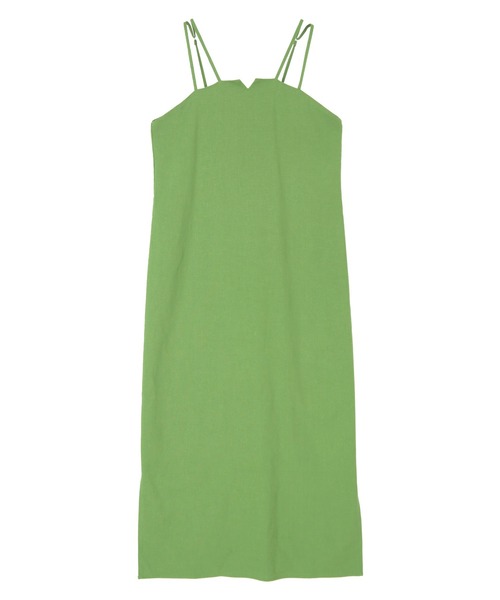 titivate（ティティベイト）の「リネン混ダブルストラップワンピース（ワンピース・レディース・ブラウン/グリーン/ブラック/ナチュラル・M/L/S）」の12枚目の写真