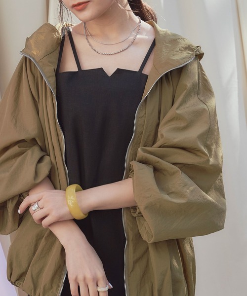 titivate（ティティベイト）の「リネン混ダブルストラップワンピース（ワンピース・レディース・ブラウン/グリーン/ブラック/ナチュラル・M/L/S）」の7枚目の写真