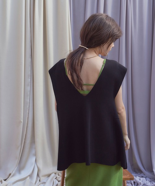 titivate（ティティベイト）の「リネン混ダブルストラップワンピース（ワンピース・レディース・ブラウン/グリーン/ブラック/ナチュラル・M/L/S）」の13枚目の写真