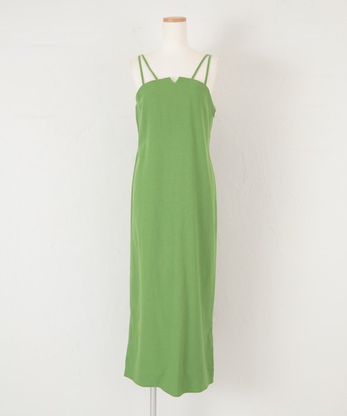 titivate（ティティベイト）の「リネン混ダブルストラップワンピース（ワンピース・レディース・ブラウン/グリーン/ブラック/ナチュラル・M/L/S）」の8枚目の写真