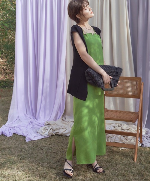 titivate（ティティベイト）の「リネン混ダブルストラップワンピース