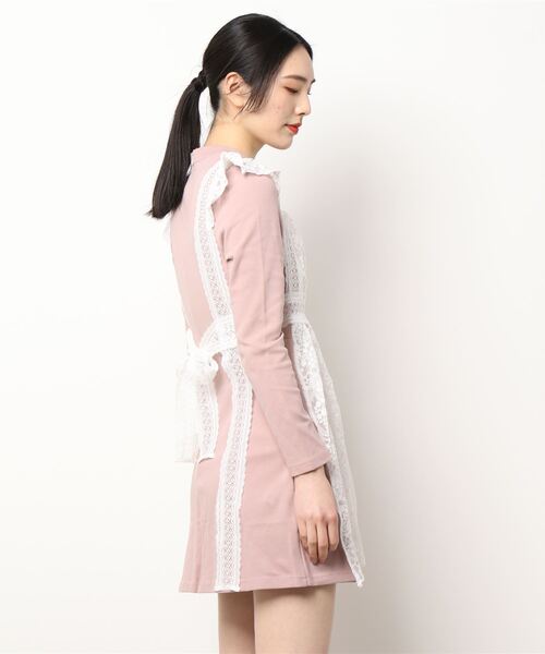 lissi Boutique(リージーブティック)の「【lissi Boutique】2wayレースサロペットワンピースセットアップ(ワンピース・レディース・ピンク・FREE)」の4枚目の写真