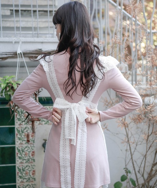 lissi Boutique(リージーブティック)の「【lissi Boutique】2wayレースサロペットワンピースセットアップ(ワンピース・レディース・ピンク・FREE)」の5枚目の写真