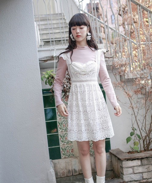 lissi Boutique(リージーブティック)の「【lissi Boutique】2wayレースサロペットワンピースセットアップ(ワンピース・レディース・ピンク・FREE)」の15枚目の写真
