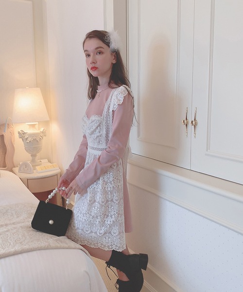 lissi Boutique(リージーブティック)の「【lissi Boutique】2wayレースサロペットワンピースセットアップ(ワンピース・レディース・ピンク・FREE)」の11枚目の写真