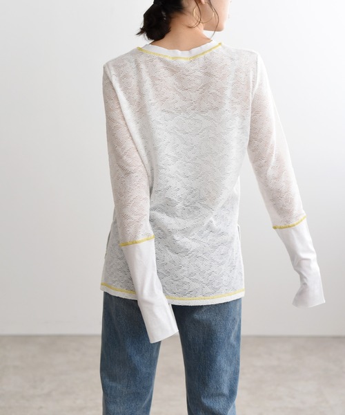 LHELBIE（レルビエ）の「カットレーストップス（Tシャツ/カットソー・レディース・ブラック/オフホワイト/オレンジ・M）」の17枚目の写真