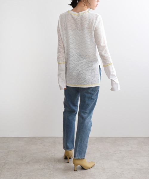 LHELBIE（レルビエ）の「カットレーストップス（Tシャツ/カットソー・レディース・ブラック/オフホワイト/オレンジ・M）」の18枚目の写真