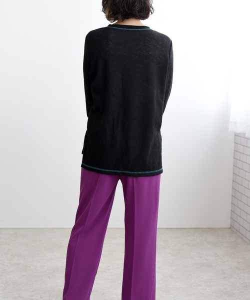 LHELBIE（レルビエ）の「カットレーストップス（Tシャツ/カットソー・レディース・ブラック/オフホワイト/オレンジ・M）」の21枚目の写真
