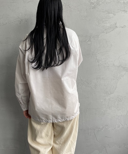 DANTON（ダントン）の「[DANTON/ダントン] コットンブロード ドットボタンストライプシャツ（シャツ/ブラウス・レディース・ホワイト/サックスブルー/グレイッシュベージュ・36/38）」の16枚目の写真