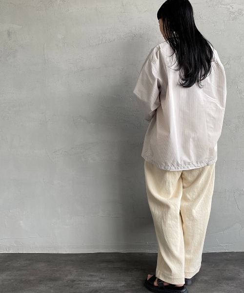 DANTON（ダントン）の「[DANTON/ダントン] コットンブロード ドットボタンストライプシャツ（シャツ/ブラウス・レディース・ホワイト/サックスブルー/グレイッシュベージュ・36/38）」の21枚目の写真