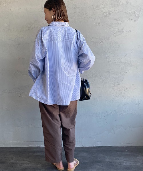 DANTON（ダントン）の「[DANTON/ダントン] コットンブロード ドットボタンストライプシャツ（シャツ/ブラウス・レディース・ホワイト/サックスブルー/グレイッシュベージュ・36/38）」の11枚目の写真