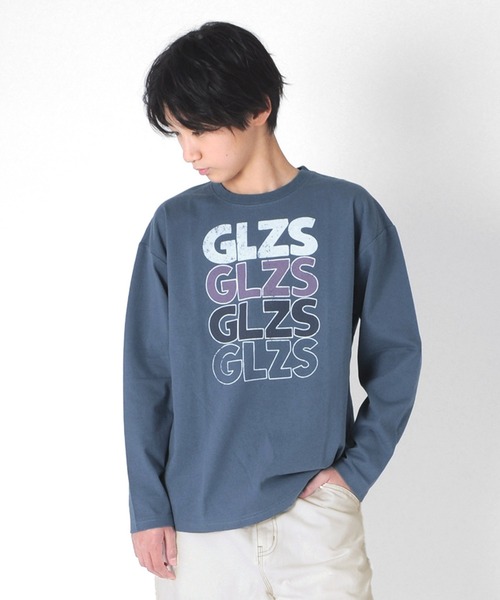 GLAZOS(グラソス)の「天竺・ドロップショルダーヴィンテージロゴ長袖Tシャツ(Tシャツ/カットソー・キッズ・イエロー/エメラルド/ブルー・130cm/140cm/150cm/160cm/170cm)」の3枚目の写真