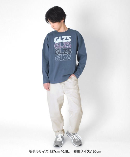 GLAZOS(グラソス)の「天竺・ドロップショルダーヴィンテージロゴ長袖Tシャツ(Tシャツ/カットソー・キッズ・イエロー/エメラルド/ブルー・130cm/140cm/150cm/160cm/170cm)」の5枚目の写真