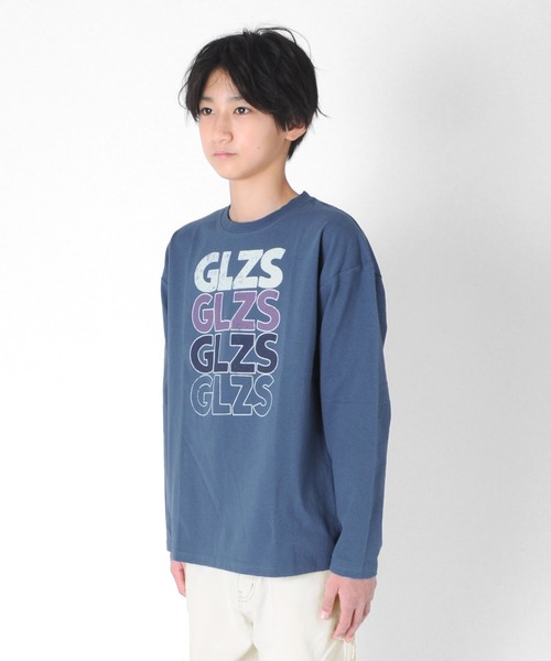 GLAZOS(グラソス)の「天竺・ドロップショルダーヴィンテージロゴ長袖Tシャツ(Tシャツ/カットソー・キッズ・イエロー/エメラルド/ブルー・130cm/140cm/150cm/160cm/170cm)」の6枚目の写真