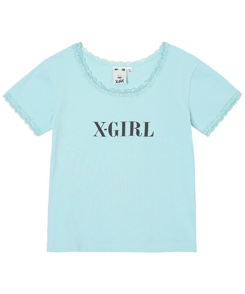X-girl（エックスガール）の「LACE S/S BABY TEE（Tシャツ/カットソー・レディース・ブラック/イエロー/ライトブルー・M/S）」の11枚目の写真