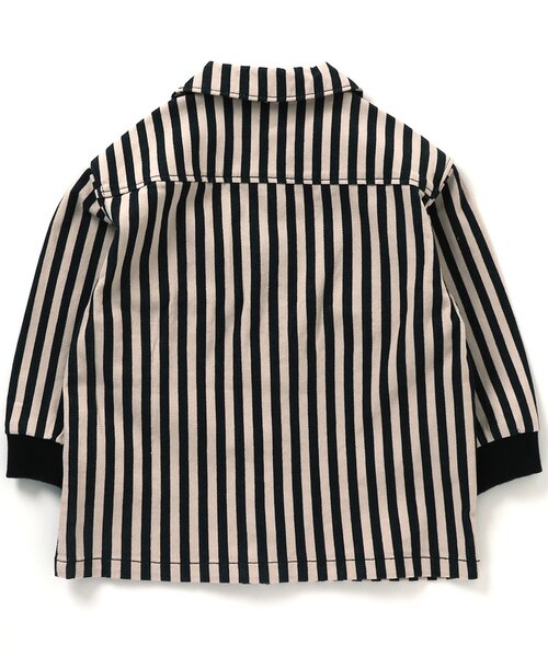 BREEZE（ブリーズ）の「シェフシャツジャケット（シャツ/ブラウス・キッズ・ベージュ/ストライプ・110/100/120/90/140/80/130）」の6枚目の写真