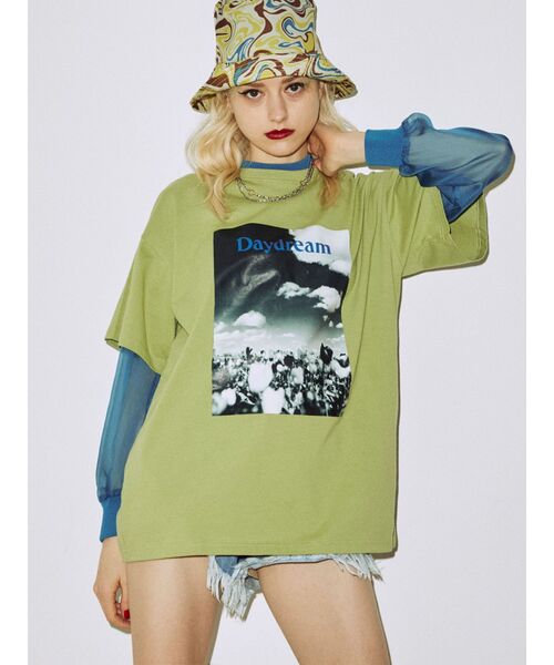 jouetie（ジュエティ）の「フォトBIG Tシャツ（Tシャツ/カットソー・レディース・ブラック/オフホワイト/グリーン・MEDIUM）」の3枚目の写真