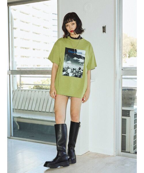 jouetie（ジュエティ）の「フォトBIG Tシャツ（Tシャツ/カットソー・レディース・ブラック/オフホワイト/グリーン・MEDIUM）」の15枚目の写真