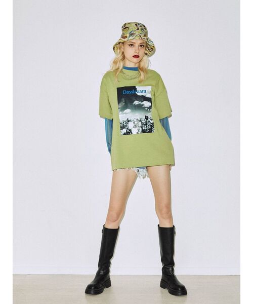 jouetie（ジュエティ）の「フォトBIG Tシャツ（Tシャツ/カットソー・レディース・ブラック/オフホワイト/グリーン・MEDIUM）」の21枚目の写真