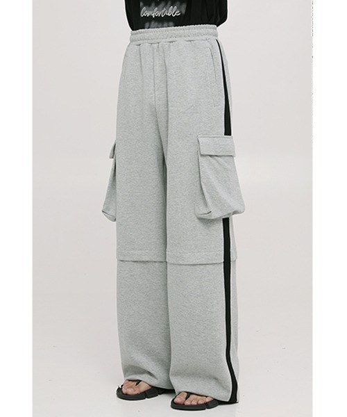 MASONPRINCE(メイソンプリンス)の「【MASONPRINCE】Cargo design sweatpants XXK4115(スウェットパンツ・メンズ・グレー/グリーン/ブラック・S/L/M)」の3枚目の写真