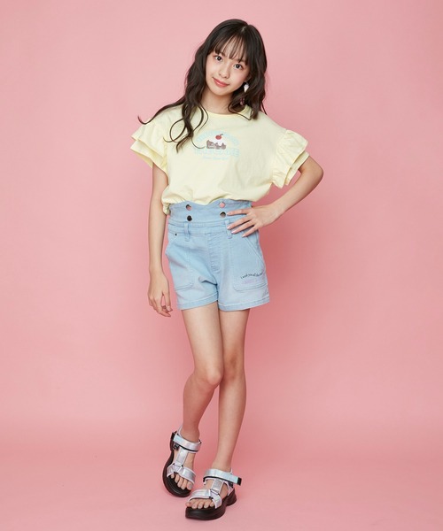 JENNI love（ジェニィラブ）の「BIGポケットデニムショートサロペ