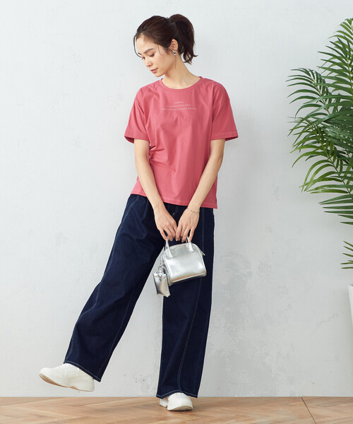 COMME CA ISM(コムサイズム)の「ロゴ プリントTシャツ(Tシャツ/カットソー・レディース・ホワイト/ベージュ/チャコール/パープル系・SMALL/MEDIUM/LARGE)」の11枚目の写真